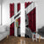 Denmark Window Curtain with The Little Mermaid Statue, Danish Folk Patterns, National Heritage Pride