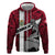 Denmark Zip Hoodie with The Little Mermaid Statue, Danish Folk Patterns, National Heritage Pride