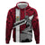 Denmark Zip Hoodie with The Little Mermaid Statue, Danish Folk Patterns, National Heritage Pride