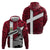 Denmark Zip Hoodie with The Little Mermaid Statue, Danish Folk Patterns, National Heritage Pride