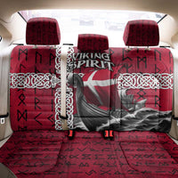 Denmark Viking Longship Back Car Seat Cover Norse Rune & Celtic Cross Danish Flag