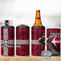Denmark Viking Longship 4 in 1 Can Cooler Tumbler Norse Rune & Celtic Cross Danish Flag