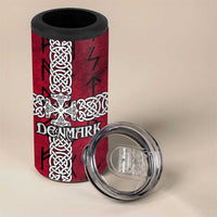 Denmark Viking Longship 4 in 1 Can Cooler Tumbler Norse Rune & Celtic Cross Danish Flag