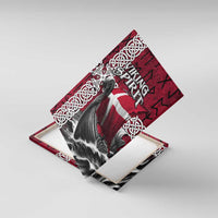 Denmark Viking Longship Canvas Wall Art Norse Rune & Celtic Cross Danish Flag