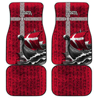 Denmark Viking Longship Car Mats Norse Rune & Celtic Cross Danish Flag