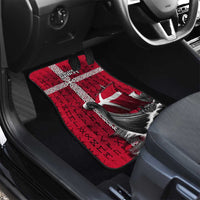 Denmark Viking Longship Car Mats Norse Rune & Celtic Cross Danish Flag