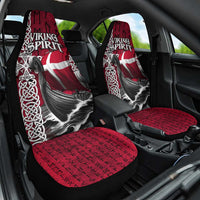 Denmark Viking Longship Car Seat Cover Norse Rune & Celtic Cross Danish Flag