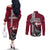 Denmark Viking Longship Couples Matching Off The Shoulder Long Sleeve Dress and Long Sleeve Button Shirt Norse Rune & Celtic Cross Danish Flag