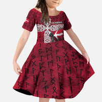 Denmark Viking Longship Family Matching Long Sleeve Bodycon Dress and Hawaiian Shirt Norse Rune & Celtic Cross Danish Flag
