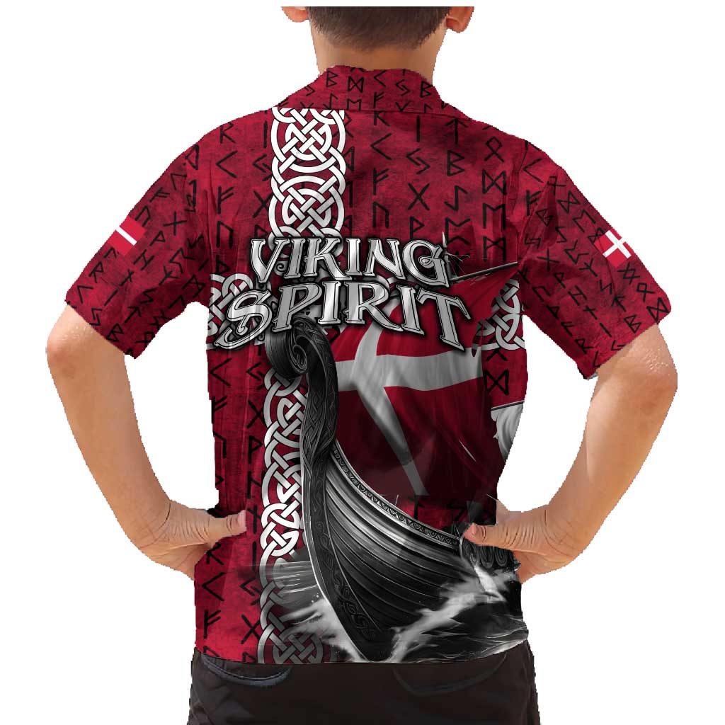 Denmark Viking Longship Family Matching Mermaid Dress and Hawaiian Shirt Norse Rune & Celtic Cross Danish Flag