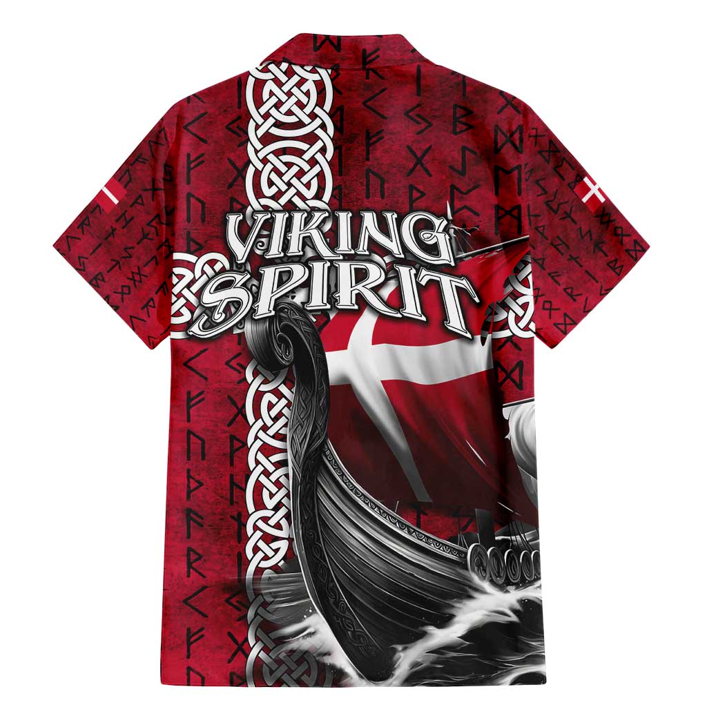 Denmark Viking Longship Family Matching Mermaid Dress and Hawaiian Shirt Norse Rune & Celtic Cross Danish Flag