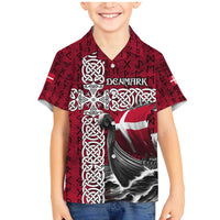 Denmark Viking Longship Family Matching Mermaid Dress and Hawaiian Shirt Norse Rune & Celtic Cross Danish Flag