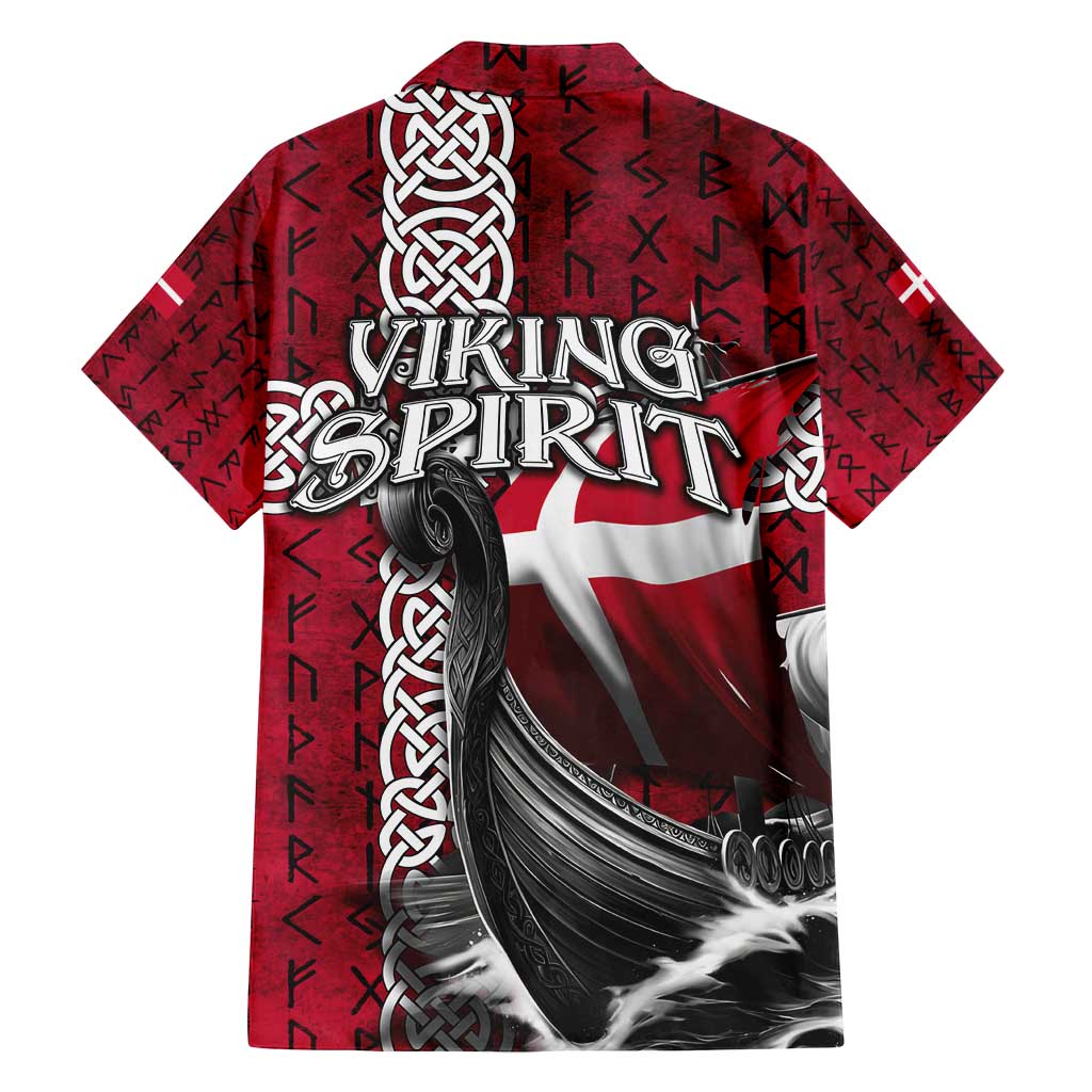 Denmark Viking Longship Family Matching Puletasi and Hawaiian Shirt Norse Rune & Celtic Cross Danish Flag