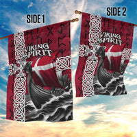 Denmark Viking Longship Garden Flag Norse Rune & Celtic Cross Danish Flag