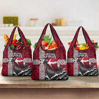Denmark Viking Longship Grocery Bag Norse Rune & Celtic Cross Danish Flag
