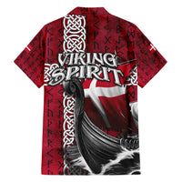 Denmark Viking Longship Hawaiian Shirt Norse Rune & Celtic Cross Danish Flag