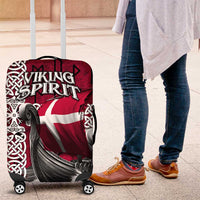 Denmark Viking Longship Luggage Cover Norse Rune & Celtic Cross Danish Flag