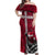Denmark Viking Longship Off Shoulder Maxi Dress Norse Rune & Celtic Cross Danish Flag