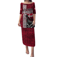 Denmark Viking Longship Puletasi Norse Rune & Celtic Cross Danish Flag