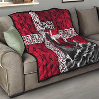 Denmark Viking Longship Quilt Norse Rune & Celtic Cross Danish Flag