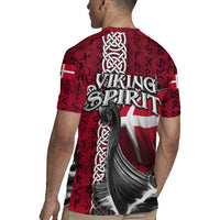 Denmark Viking Longship Rugby Jersey Norse Rune & Celtic Cross Danish Flag