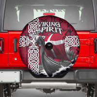 Denmark Viking Longship Spare Tire Cover Norse Rune & Celtic Cross Danish Flag