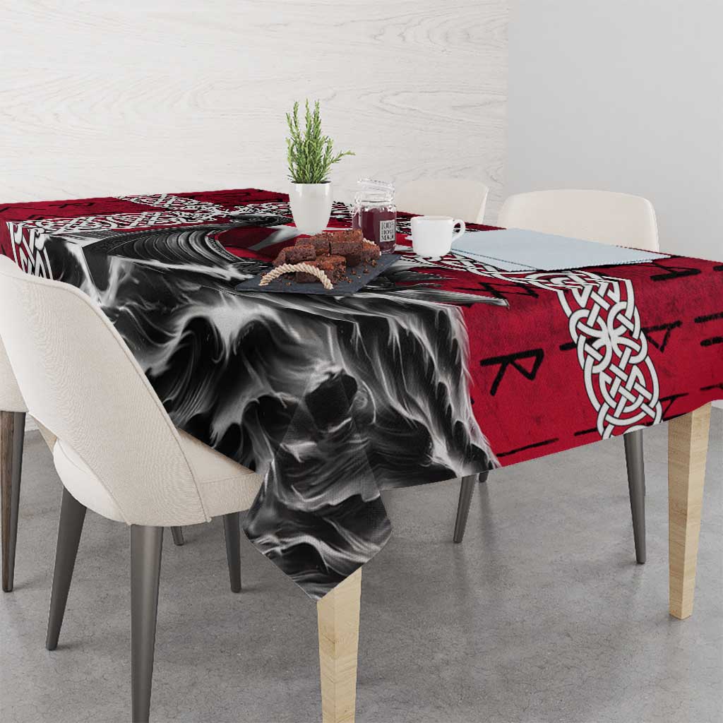 Denmark Viking Longship Tablecloth Norse Rune & Celtic Cross Danish Flag