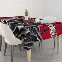 Denmark Viking Longship Tablecloth Norse Rune & Celtic Cross Danish Flag