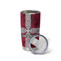 Denmark Viking Longship Tumbler Cup Norse Rune & Celtic Cross Danish Flag