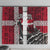 Denmark Viking Longship Window Curtain Norse Rune & Celtic Cross Danish Flag