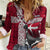 Denmark Viking Longship Women Casual Shirt Norse Rune & Celtic Cross Danish Flag