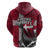 Denmark Viking Longship Zip Hoodie Norse Rune & Celtic Cross Danish Flag