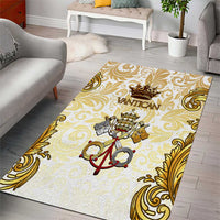 Vatican Gold Baroque Area Rug Papal Crown & Keys Vintage Catholic