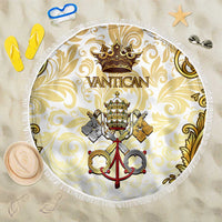 Vatican Gold Baroque Beach Blanket Papal Crown & Keys Vintage Catholic