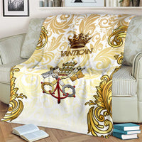 Vatican Gold Baroque Blanket Papal Crown & Keys Vintage Catholic