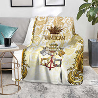 Vatican Gold Baroque Blanket Papal Crown & Keys Vintage Catholic
