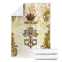 Vatican Gold Baroque Blanket Papal Crown & Keys Vintage Catholic