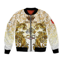Vatican Gold Baroque Bomber Jacket Papal Crown & Keys Vintage Catholic