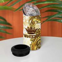 Vatican Gold Baroque 4 in 1 Can Cooler Tumbler Papal Crown & Keys Vintage Catholic