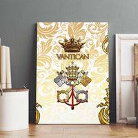 Vatican Gold Baroque Canvas Wall Art Papal Crown & Keys Vintage Catholic
