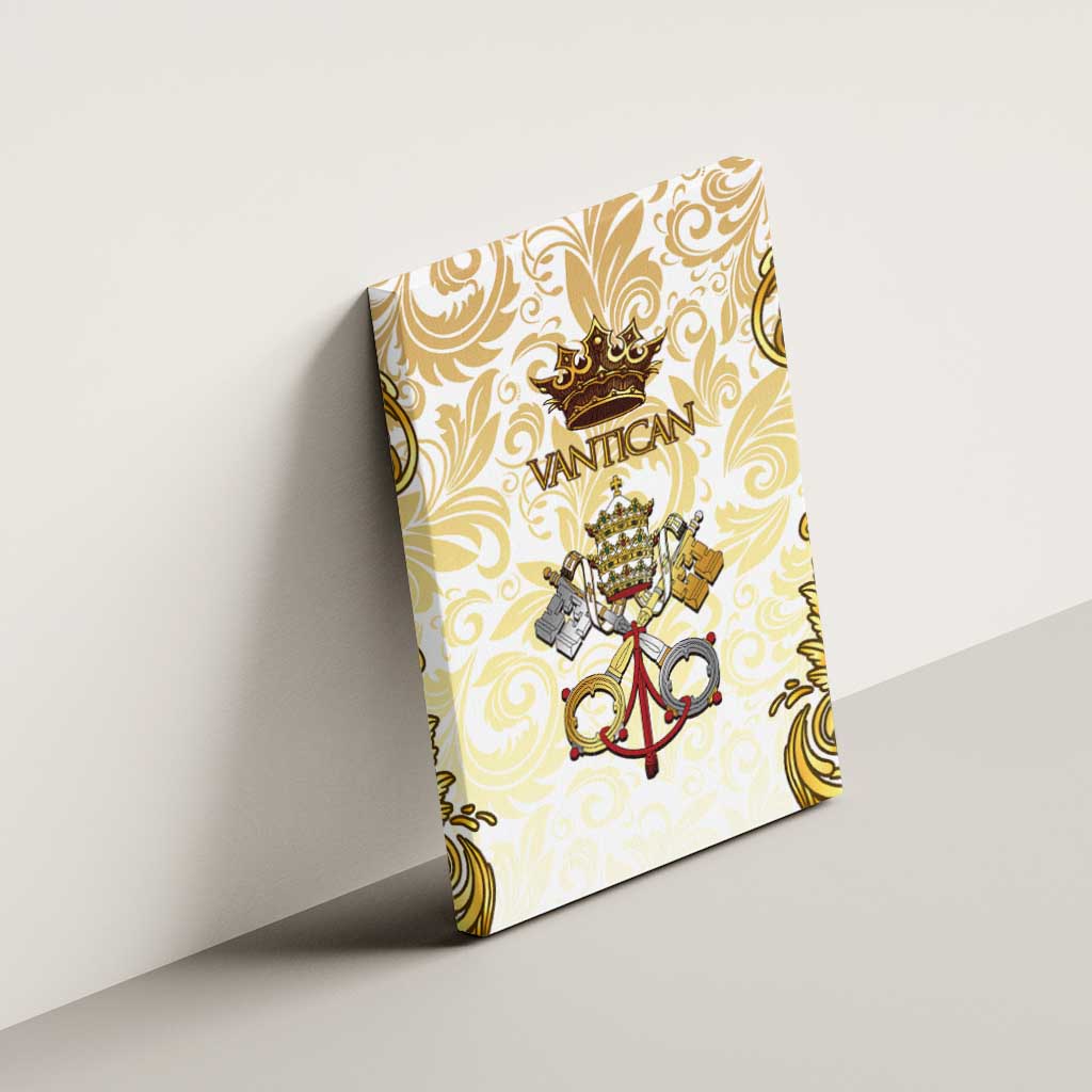 Vatican Gold Baroque Canvas Wall Art Papal Crown & Keys Vintage Catholic