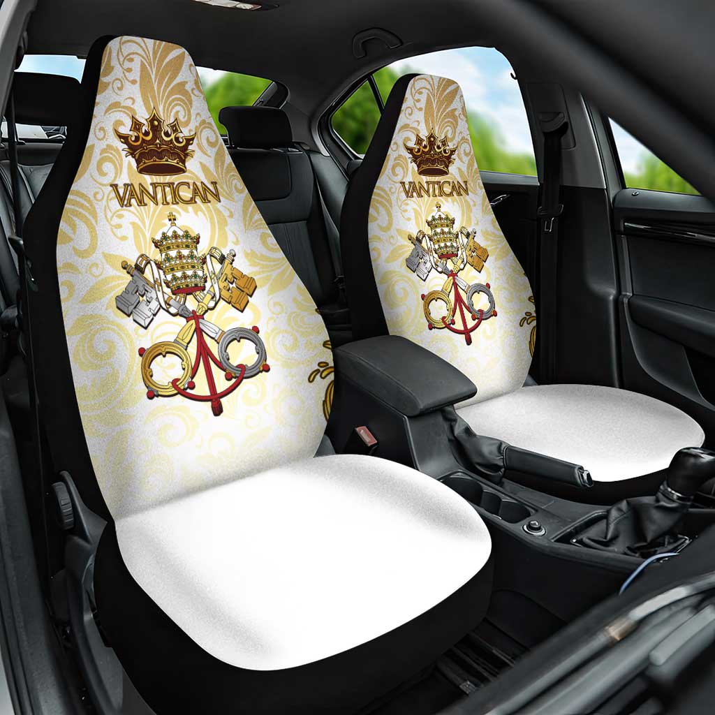 Vatican Gold Baroque Car Seat Cover Papal Crown & Keys Vintage Catholic
