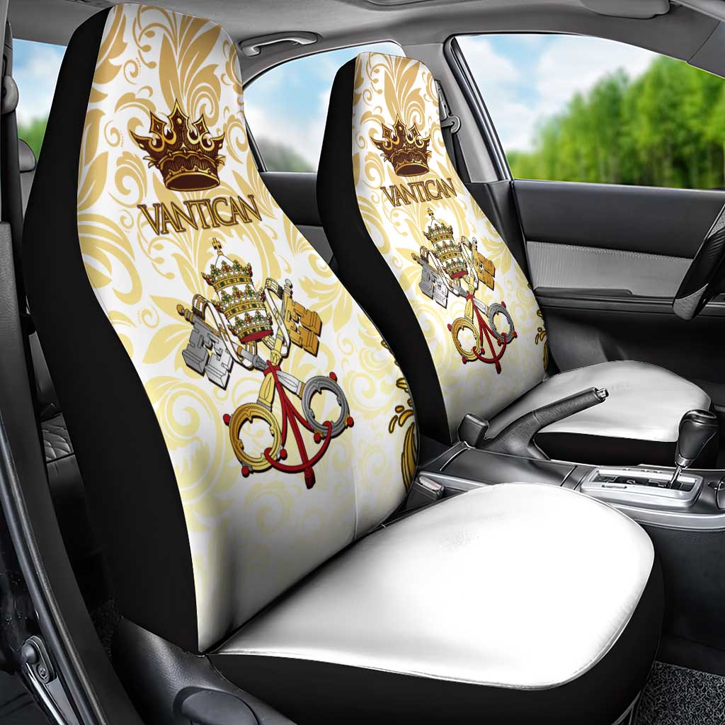 Vatican Gold Baroque Car Seat Cover Papal Crown & Keys Vintage Catholic