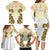 Vatican Gold Baroque Family Matching Long Sleeve Bodycon Dress and Hawaiian Shirt Papal Crown & Keys Vintage Catholic