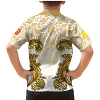 Vatican Gold Baroque Family Matching Mermaid Dress and Hawaiian Shirt Papal Crown & Keys Vintage Catholic