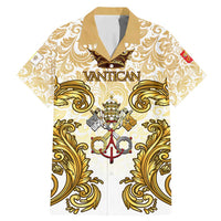 Vatican Gold Baroque Family Matching Mermaid Dress and Hawaiian Shirt Papal Crown & Keys Vintage Catholic