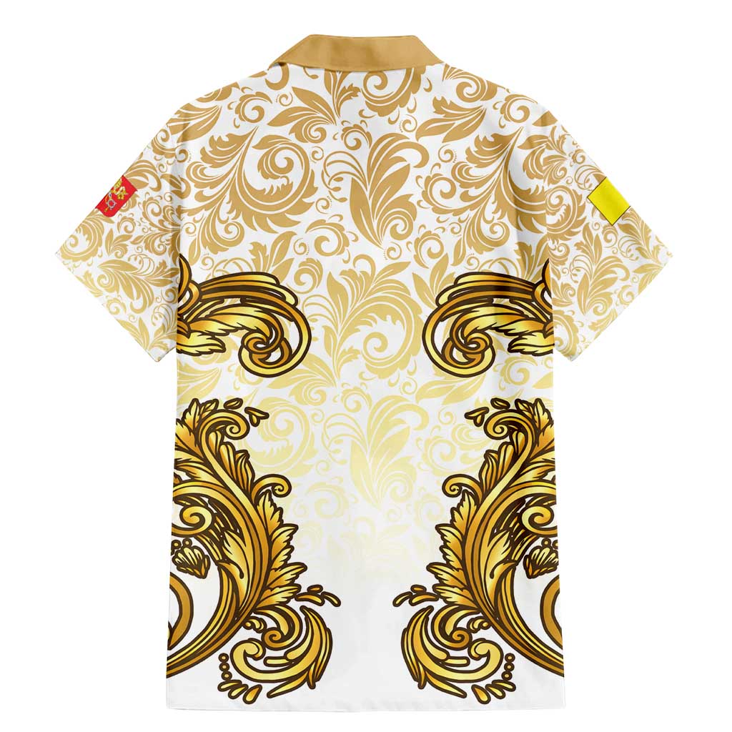 Vatican Gold Baroque Family Matching Mermaid Dress and Hawaiian Shirt Papal Crown & Keys Vintage Catholic