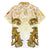 Vatican Gold Baroque Family Matching Off The Shoulder Long Sleeve Dress and Hawaiian Shirt Papal Crown & Keys Vintage Catholic