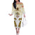 Vatican Gold Baroque Family Matching Off The Shoulder Long Sleeve Dress and Hawaiian Shirt Papal Crown & Keys Vintage Catholic