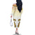 Vatican Gold Baroque Family Matching Off The Shoulder Long Sleeve Dress and Hawaiian Shirt Papal Crown & Keys Vintage Catholic